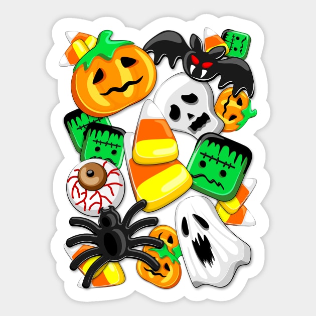 Halloween Spooky Candies Party Sticker by BluedarkArt